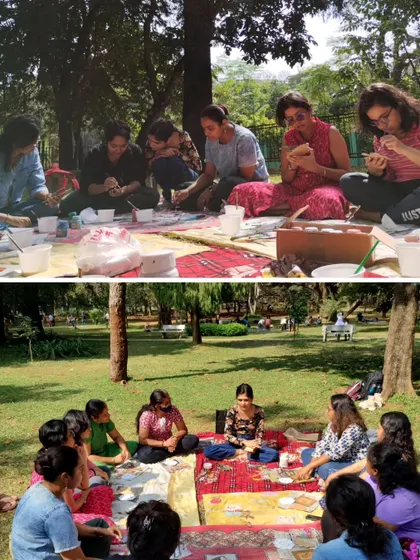 Art is best shared. My local art meetups are like a creative picnic, bringing people together in a park to learn new skills, share stories, and enjoy a day of painting and connection under the trees.