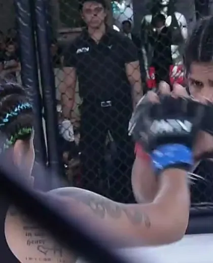 Priya "The Catwoman" Sharma in action at MFN 10. She demonstrates her technical striking, picking apart her opponent on the way to a victory.