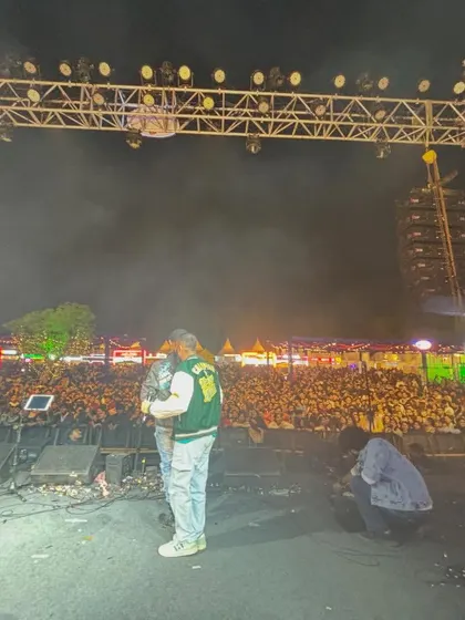 Another view from the massive stage at the Horn OK Please festival. Performing for such a large and enthusiastic audience is an amazing experience.