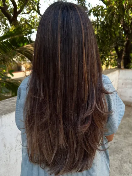 The after shot of the 'Beige + Chocolate' color.