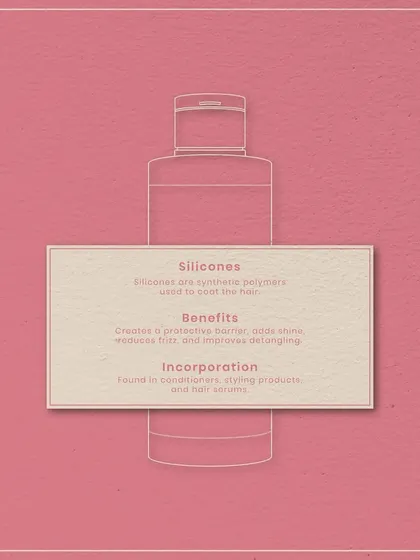 Decoding haircare labels: Silicones are polymers that coat the hair. They create a protective barrier that reduces frizz, adds shine, and improves detangling.