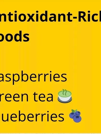 Fight off free radicals and keep your body healthy with antioxidant-rich foods. Some of my favorites are raspberries, blueberries, and a warm cup of green tea.