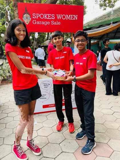 It's a joy to see our youngest members getting involved. Here, lucky winners from our 'Just Move' kids' group receive a hamper of goodies from The Whole Truth Foods at the Garage Sale.