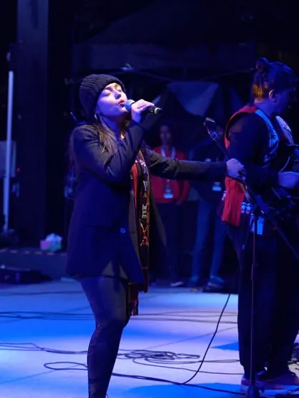 On stage at Hornbill. The scale of the festival and the energy of the crowd was something I'll never forget.