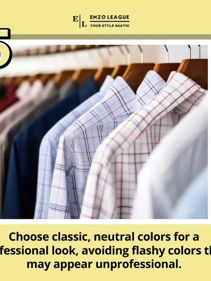 Office Etiquette #5: Stick to classic, neutral colors for your work wardrobe. Flashy colors or loud patterns can appear unprofessional in many corporate settings.