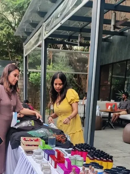Stall days are the best days. Here I am at a market, sharing my passion for handmade skincare.