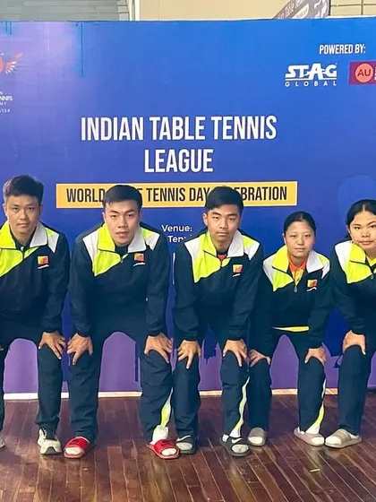 A team from another country participating in our Indian Table Tennis League. Our events attract international talent, creating a diverse and highly competitive atmosphere.