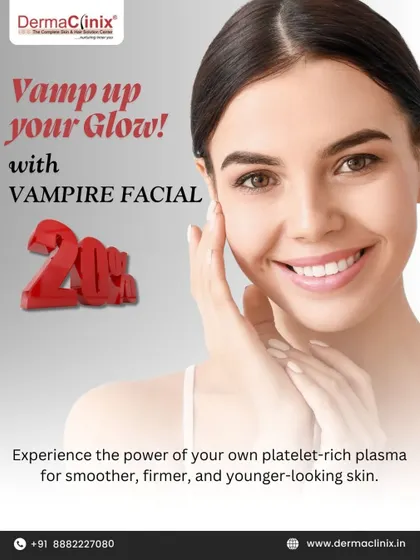 Vamp up your glow with a 20% discount on our Vampire Facial. Experience the power of your own platelet-rich plasma for smoother, younger-looking skin.