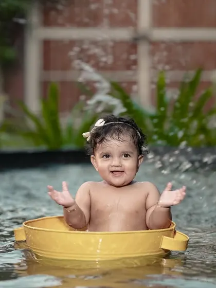 So much fun making a splash! We let the kids play freely to capture their genuine laughter and excitement.