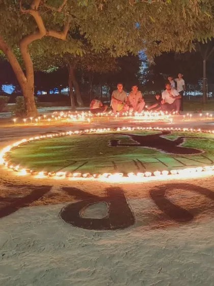The team behind the beautiful rangoli at our Diwali get-together. Dedication shows both on and off the field.