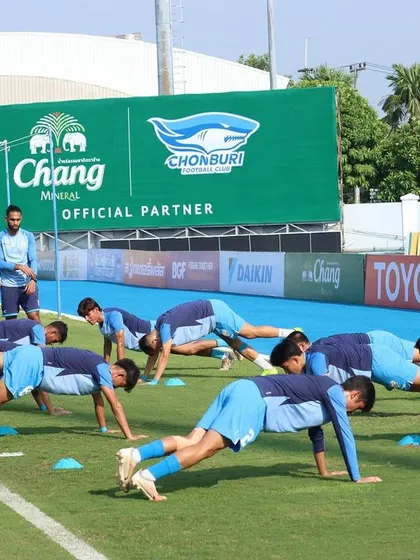 Core strength is the foundation of athletic movement. Here, the Indian U17 squad performs synchronized plank variations during a training session. This type of work is crucial for stability, power transfer, and injury prevention.