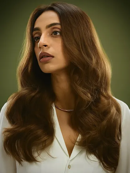 A soft, wavy style from our Bespoke Brunette campaign. This look showcases a natural-looking brown with subtle lighter pieces to frame the face and add movement.