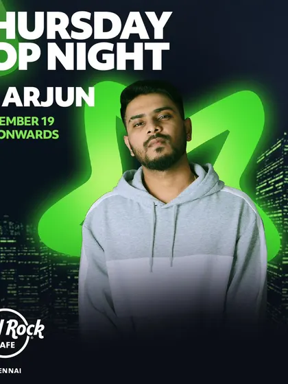 My gig poster for a 'Thursday Pop Night' at the legendary Hard Rock Cafe in Chennai. It's always good to be back in Namma Chennai.