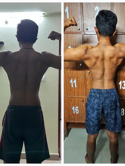 This is why I coach. Seeing my clients transform is the ultimate reward. This is a before and after of a dedicated client, showing the incredible back development and muscle definition we achieved together through a structured workout plan.