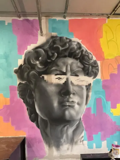 An unfinished portrait of David from the same project. Sometimes the incomplete piece has its own raw energy that I really dig.
