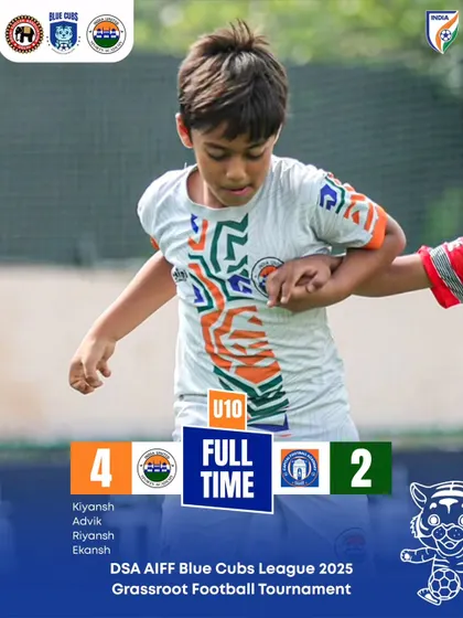 Our U10 team dominated with a 4-2 win, thanks to goals from Kiyansh, Advik, Riyansh, and Ekansh.