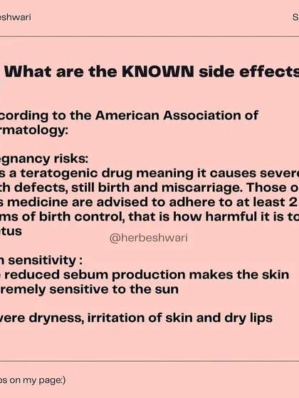 An infographic series on Isotretinoin for acne. As a nutritionist, I share my thoughts on its known side effects, like pregnancy risks and sun sensitivity, and why I believe addressing the root cause of acne is a better long-term strategy than suppressing a natural function of the skin.