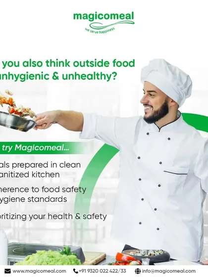For those who think outside food is unhygienic, we offer a different perspective. Our meals are prepared in clean, sanitized kitchens with strict adherence to food safety standards, prioritizing your health.
