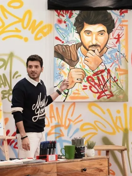 Had a great time creating this portrait for the amazing actor Divyenndu, aka Munna Bhaiya. He’s a youth icon, and I used Posca markers to capture his intense look with a graffiti twist.