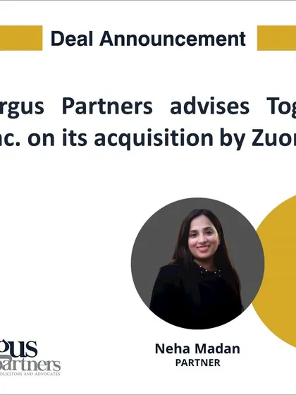 We advised Togai Inc., a usage-based billing infrastructure provider, on its acquisition by Zuora Inc. This deal involved navigating the complexities of a cross-border technology acquisition and advising existing investors like Together Fund and BoldCap on their successful exit.