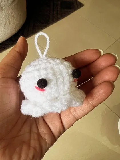 A close-up of my white octopus charm. It’s so squishy and fun to hold.