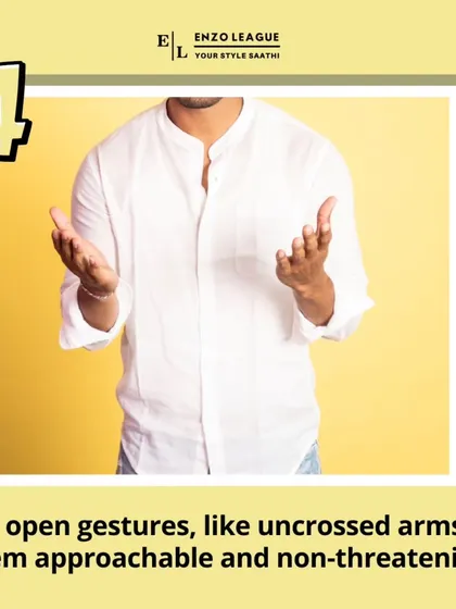 Using open gestures, like keeping your arms uncrossed, makes you appear more approachable and collaborative. It's a small change that can improve your team dynamics.