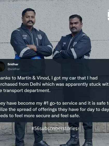 Our service goes beyond just security alerts. Here, a subscriber thanks our agents, Martin and Vinod, for their assistance in a logistical challenge, showing how our team becomes a go-to resource for day-to-day needs.