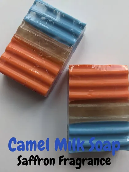 A duplicate image of the Saffron fragrance soap, highlighting its vibrant, earthy colors.