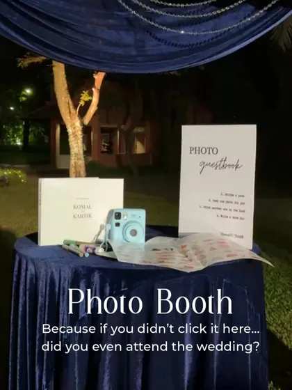 A simple and sweet photo guestbook station. A polaroid camera, a guestbook, and some pens are all you need to capture candid moments and heartfelt messages.