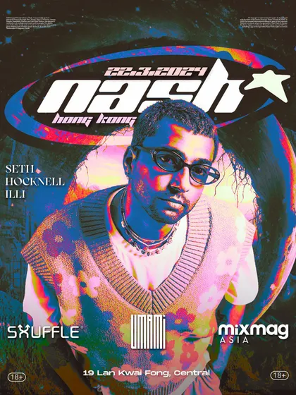 The official poster for my Hong Kong show, presented by Umami and Mixmag Asia. The artwork perfectly captured the vibe of the night.