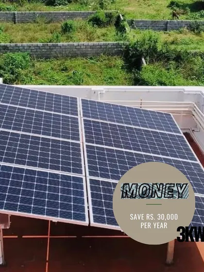 This image reiterates the financial benefit of a 3kW system, which saves homeowners approximately Rs. 30,000 each year.