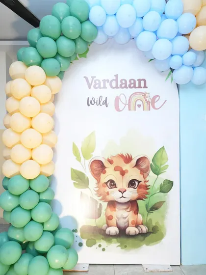 A personalized 'Wild One' panel for Varda's birthday, featuring a cute leopard cub.