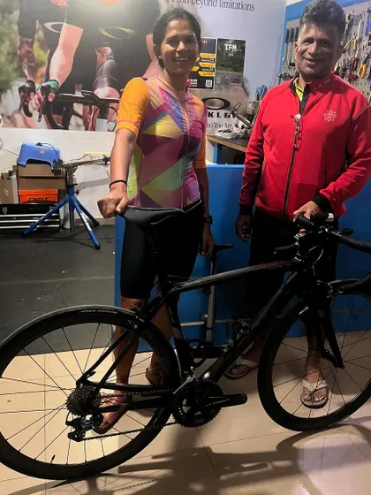 With my bike sponsor after the Anchetty 200K. Their unwavering support is invaluable.