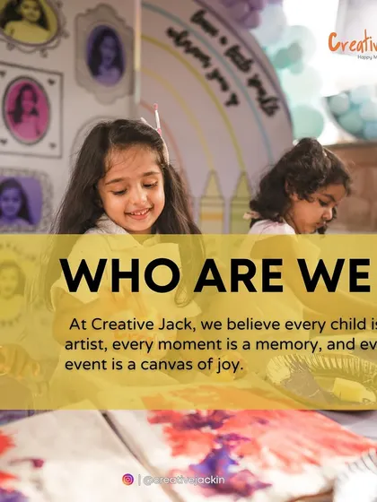 An image of young children happily engaged in a messy art project, with text explaining my belief that every child is an artist.
