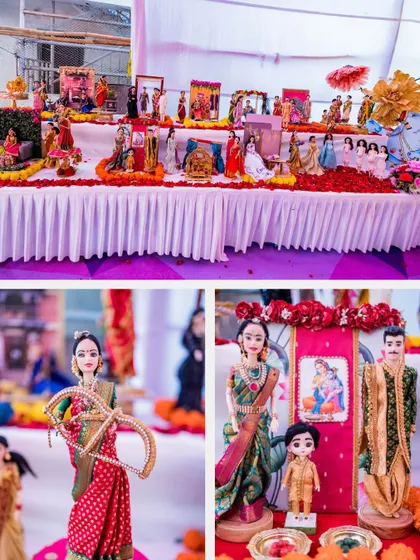 More details from a beautiful baby shower, showcasing our intricate doll work. One doll holds a bow and arrow, a playful nod to gender reveal traditions, while another scene shows a complete family.
