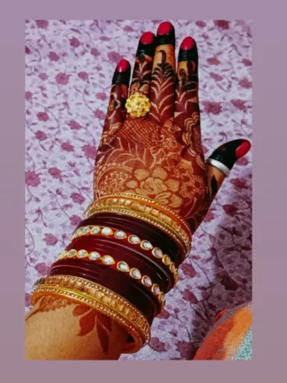 The result of good henna and proper aftercare! This is the beautiful dark stain my clients can expect a day or two after application.