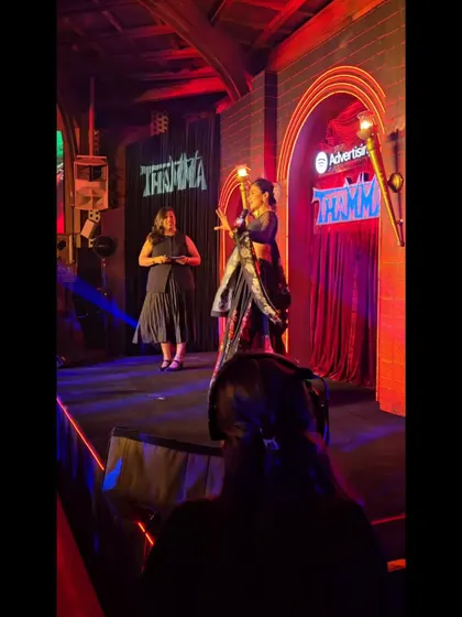 A performance in progress at the Spotify Presents 'Thamma' Music Launch. We handled the show calling, console, and artist management for an evening of electrifying musical acts.