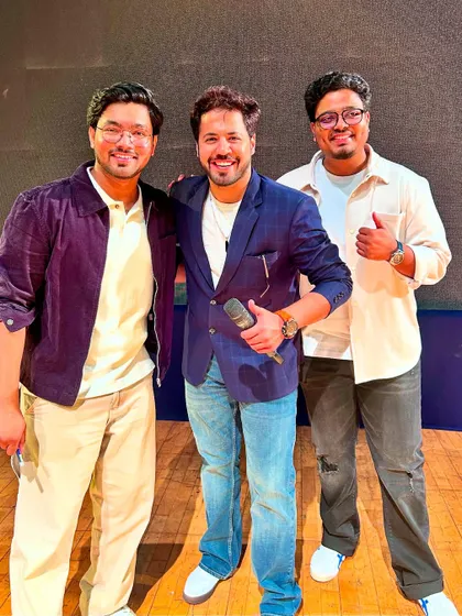 Hosting the first-ever meetup for 'Padhlein'. It was amazing to see the students' excitement for their mentors and to be the one facilitating that connection on stage.