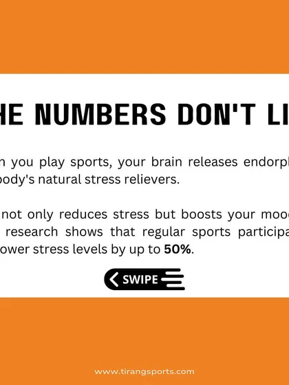 An informational post explaining the science behind how sports reduce stress. We believe in the power of sports for both physical and mental well-being.
