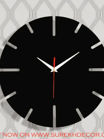 The essence of minimalism, this pitch-black rustic wall clock features simple tick marks instead of numbers. Its clean, uncluttered design is perfect for a serene and modern space where simplicity is key.