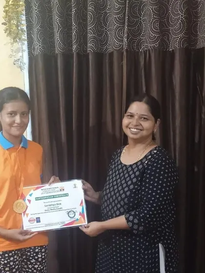 Another winner from our Bellary center, proudly holding her certificate. We encourage all our students to participate and strive for excellence, knowing that the effort itself is a huge victory.