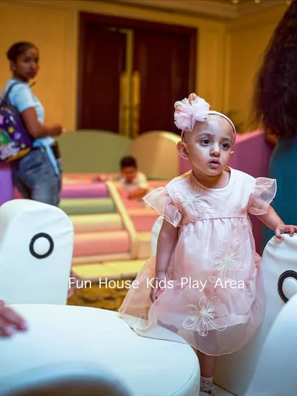A close-up of a young child exploring the play area, showing the joy and curiosity our setups inspire.