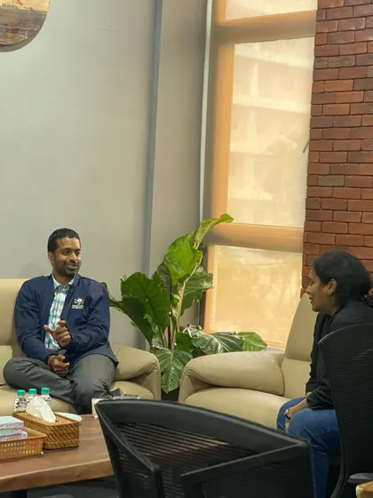 Various moments capturing Pullela Gopichand's presence at our events, interacting with partners, students, and our team.