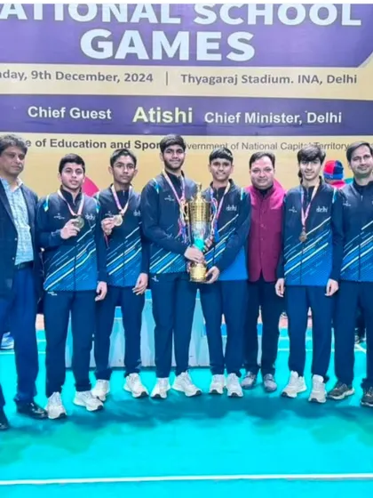 This is the result of discipline and dreams. My student, Lakshay Chaudhary, holding the trophy after winning the Gold Medal at the School National Games. Competing and winning at the national level is the goal we work towards every day.