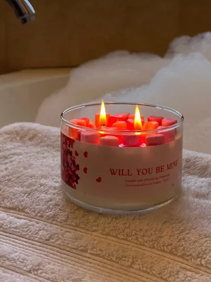 Our "Will You Be Mine" candle is the perfect Valentine's Day gift, designed to create a romantic atmosphere for a special evening.