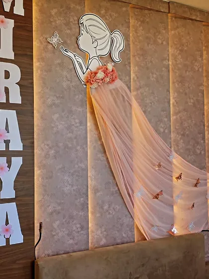 Another angle of the personalized wall art for Miraya's birthday. I love creating these unique decor elements that can be kept as a memory long after the party is over.