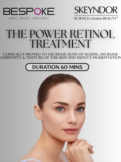 For clients concerned with signs of ageing, I offer The Power Retinol Treatment from Skeyndor. This 60-minute facial is clinically formulated to reduce fine lines, improve skin texture, and correct pigmentation for a more luminous, youthful complexion.