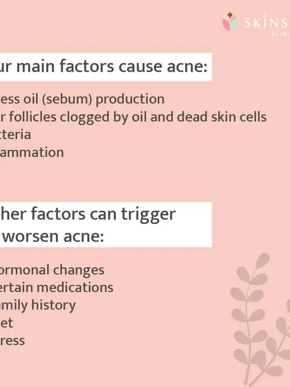 We break down the four main factors that cause acne, from excess sebum to inflammation. We also list triggers like hormonal changes and stress that can worsen the condition.