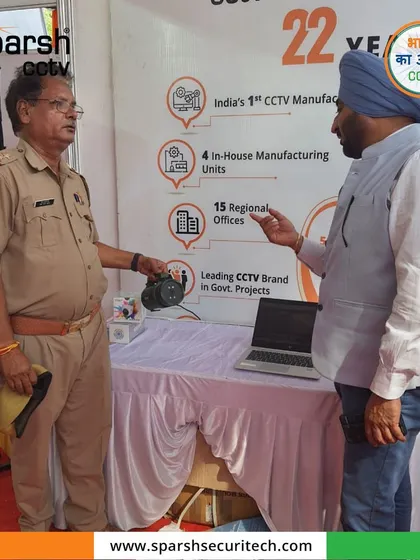 Demonstrating a rugged, handheld thermal camera to a UP Police officer. My products are designed for tactical, field-based operations.