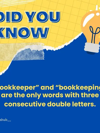 Did you know that 'bookkeeper' and 'bookkeeping' are the only common English words with three consecutive double letters? We love sharing these fun facts to make learning exciting.